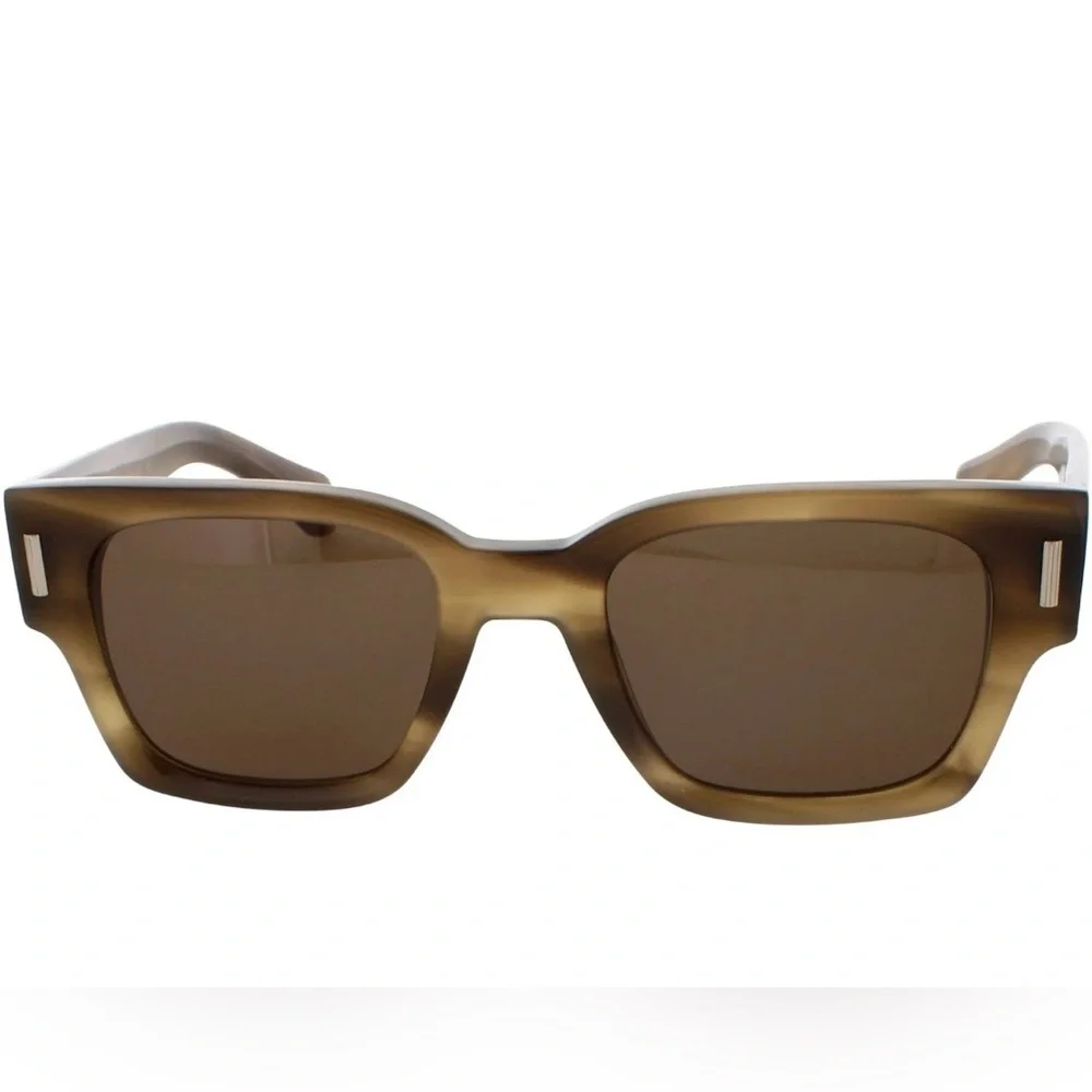 Salvatore Ferragamo Men's STRIPED KHAKI/BROWN Sunglasses (NWT)